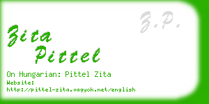 zita pittel business card